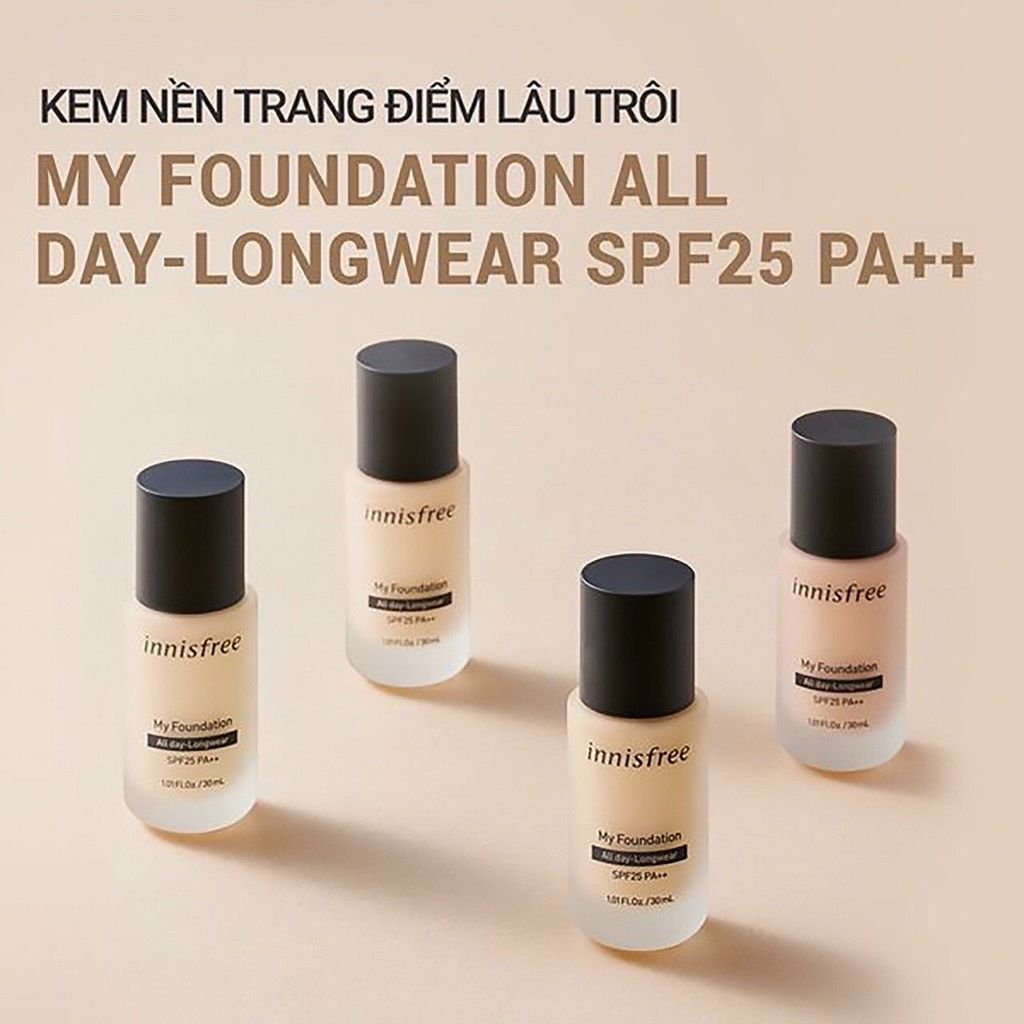 Kem Nền Kiềm Dầu Innisfree My Foundation All Day LongWear 30ml #21N Warm Vanilla