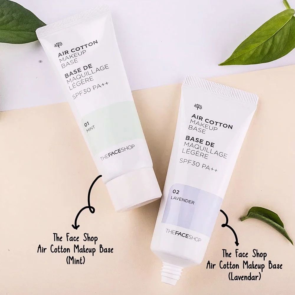 Kem Lót The Face Shop Air Cotton Makeup Base #01 Mint