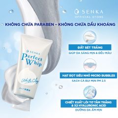 Sữa Rửa Mặt Đất Sét Trắng Giúp Làm Sạch Sâu, Dưỡng Da Sáng Mịn Senka Perfect White Clay 120g