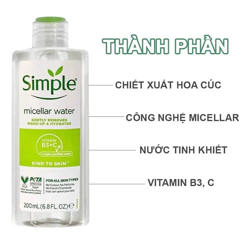 Tẩy Trang Simple Kind To Skin 400ml