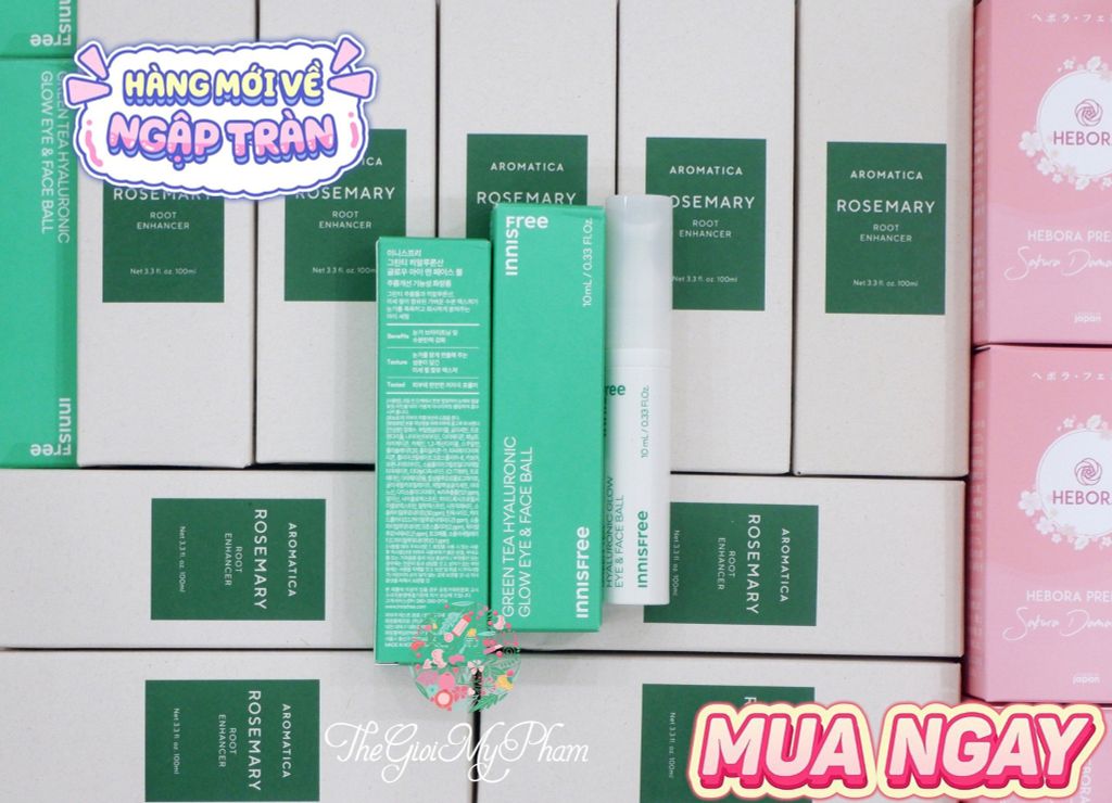 Thanh Lăn Dưỡng Mắt Innisfree Green Tea Hyaluronic Glow Eye and Face Ball