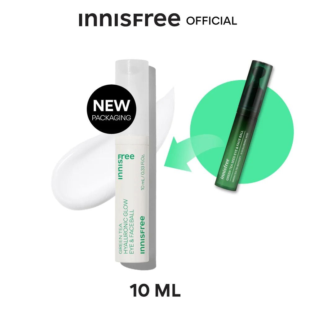 Thanh Lăn Dưỡng Mắt Innisfree Green Tea Hyaluronic Glow Eye and Face Ball