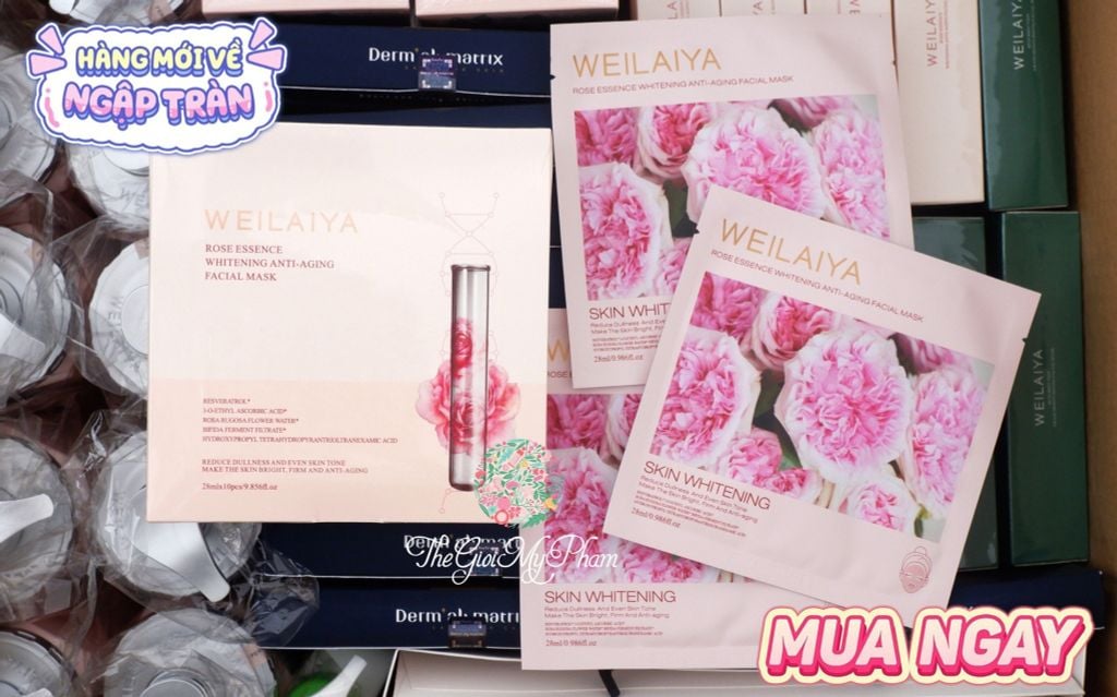 Mặt Nạ Trắng Da Weilaiya Skin Whitening Từ Hồng Vạn Cánh