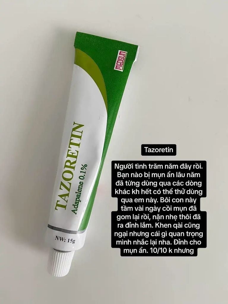 Kem Trị Mụn Tazoretin Adapalene 0.1% 15g