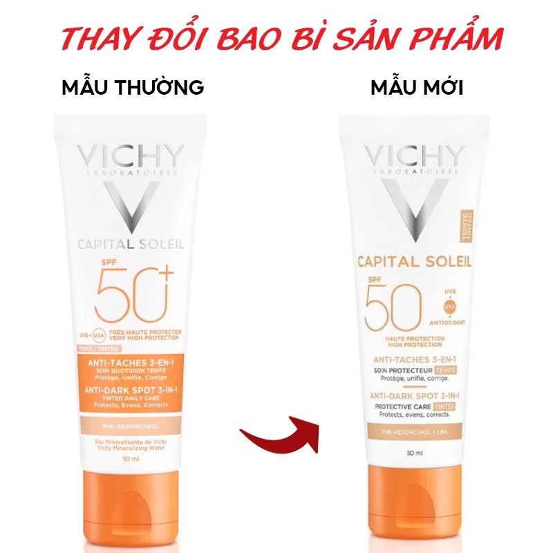 Vichy - KCN Anti-Dark Spots 3 in 1 50ml (Mẫu mới) #Gạch Nâu