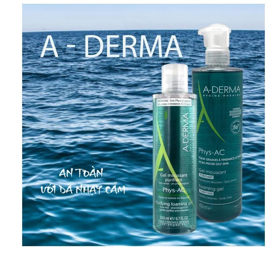 Sữa Rửa Mặt A-Derma Gel Moussant Purifiant Phys-Ac 200ml