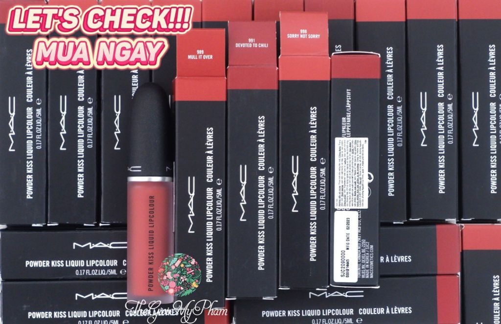 MAC - Son Kem MAC Powder Kiss Lipcolour #998 (Ko tđ)