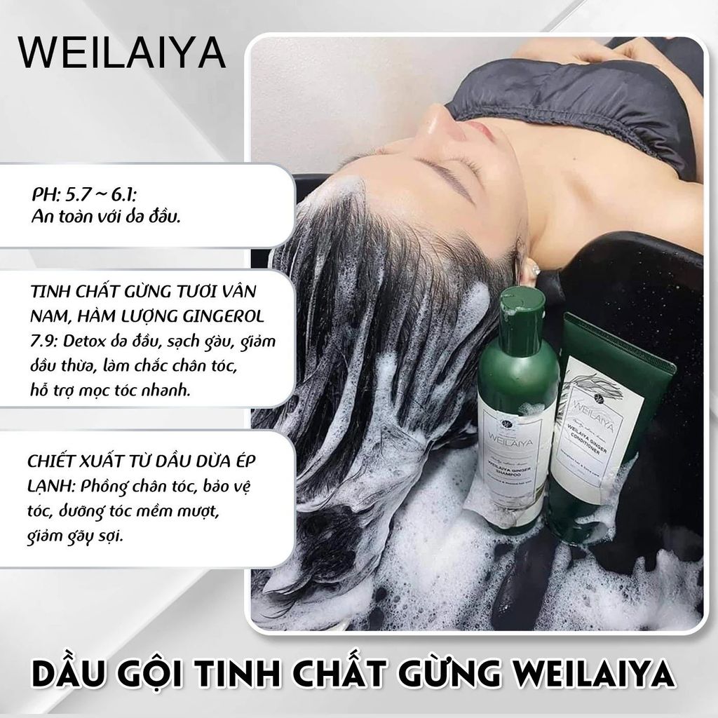 Set Gội Xã Gừng Weilaiya 400ml+250ml