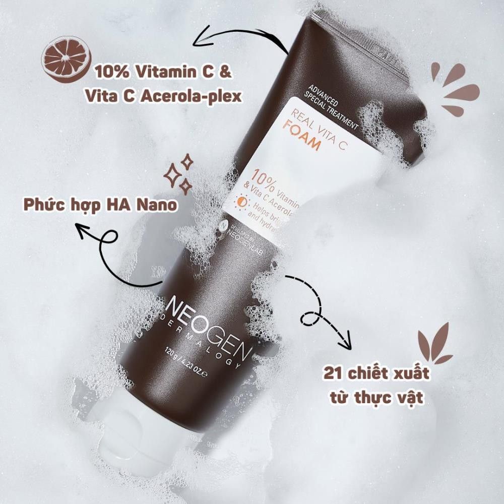 Sữa Rửa Mặt Neogen Real Vita C Foam 10% Vitamin C 120g