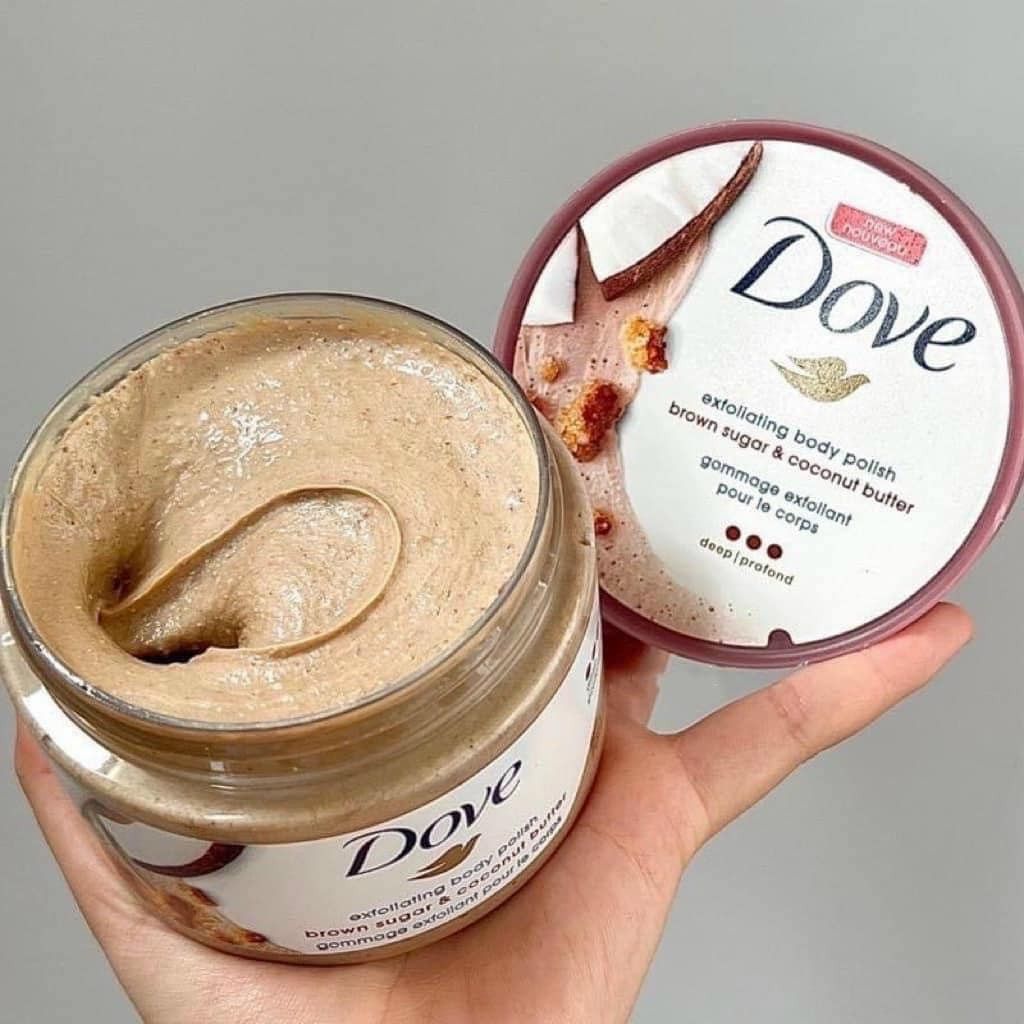 Kem Tẩy Da Chết Body DOVE 298g #Đường Đen&Dừa