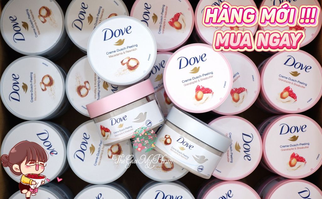 Kem Tẩy Da Chết Body DOVE 225ml #Gạo & Maca (Bản Đức)