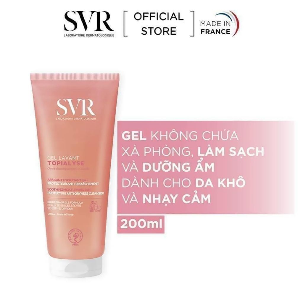 SVR - Sữa Rửa Mặt SVR Cleansing Gel Dry And Sensitive Skins Topialyse 55ml