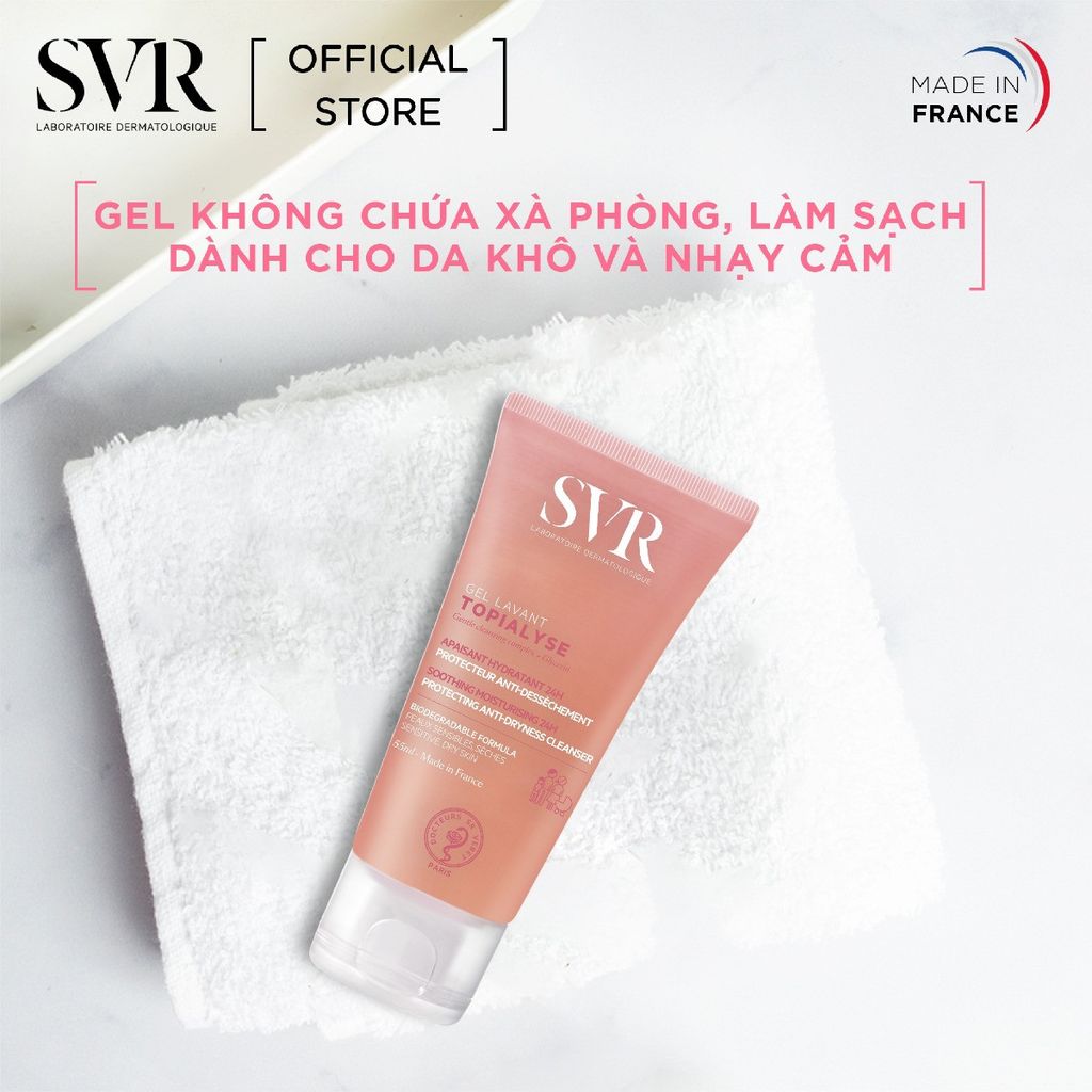 SVR - Gel Rửa Mặt Da Khô, Nhạy Cảm Topialyse Gel Lavant 55ml