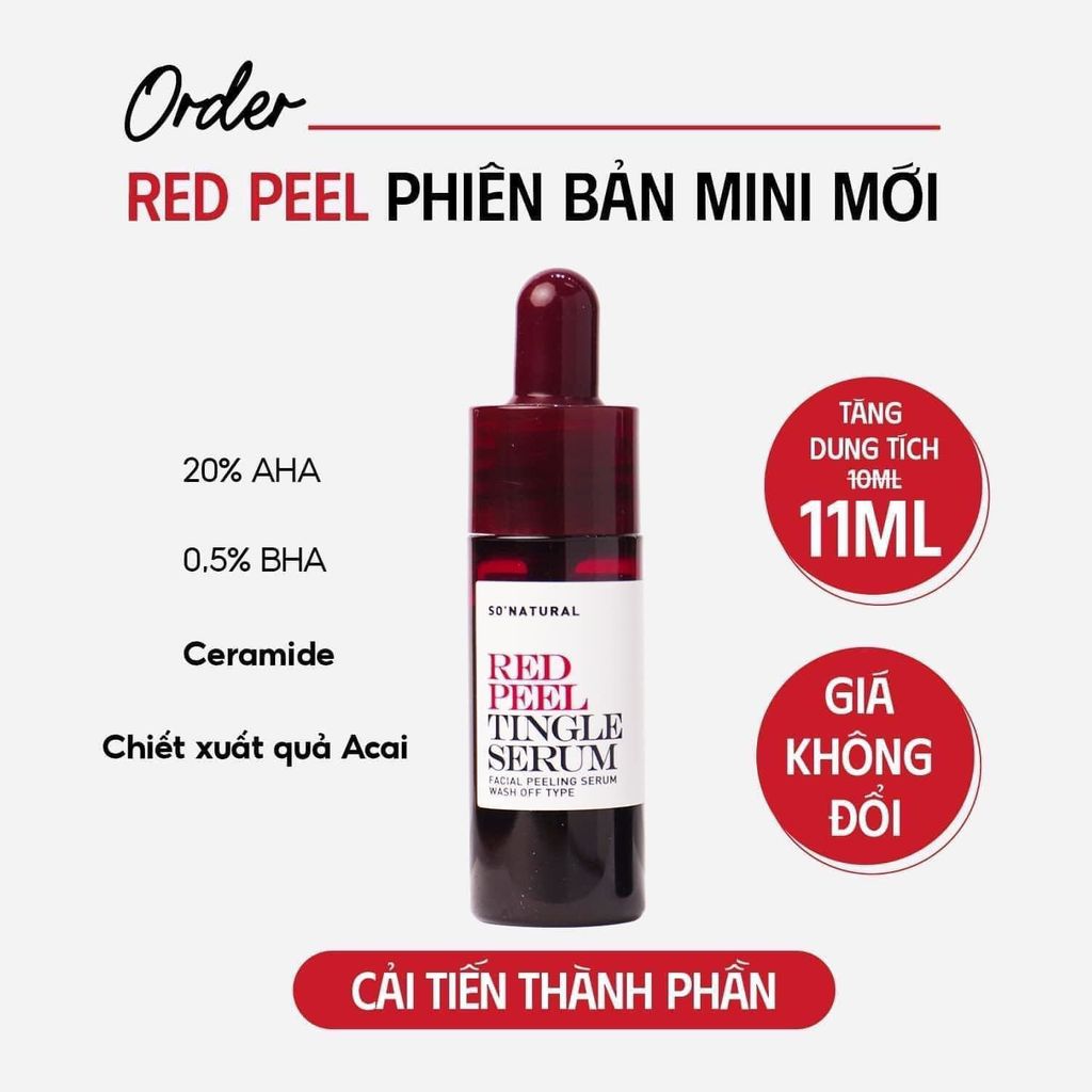So Natural - Tinh Chất Red Peel Tingle Serum 11ml (Bản cải tiến)
