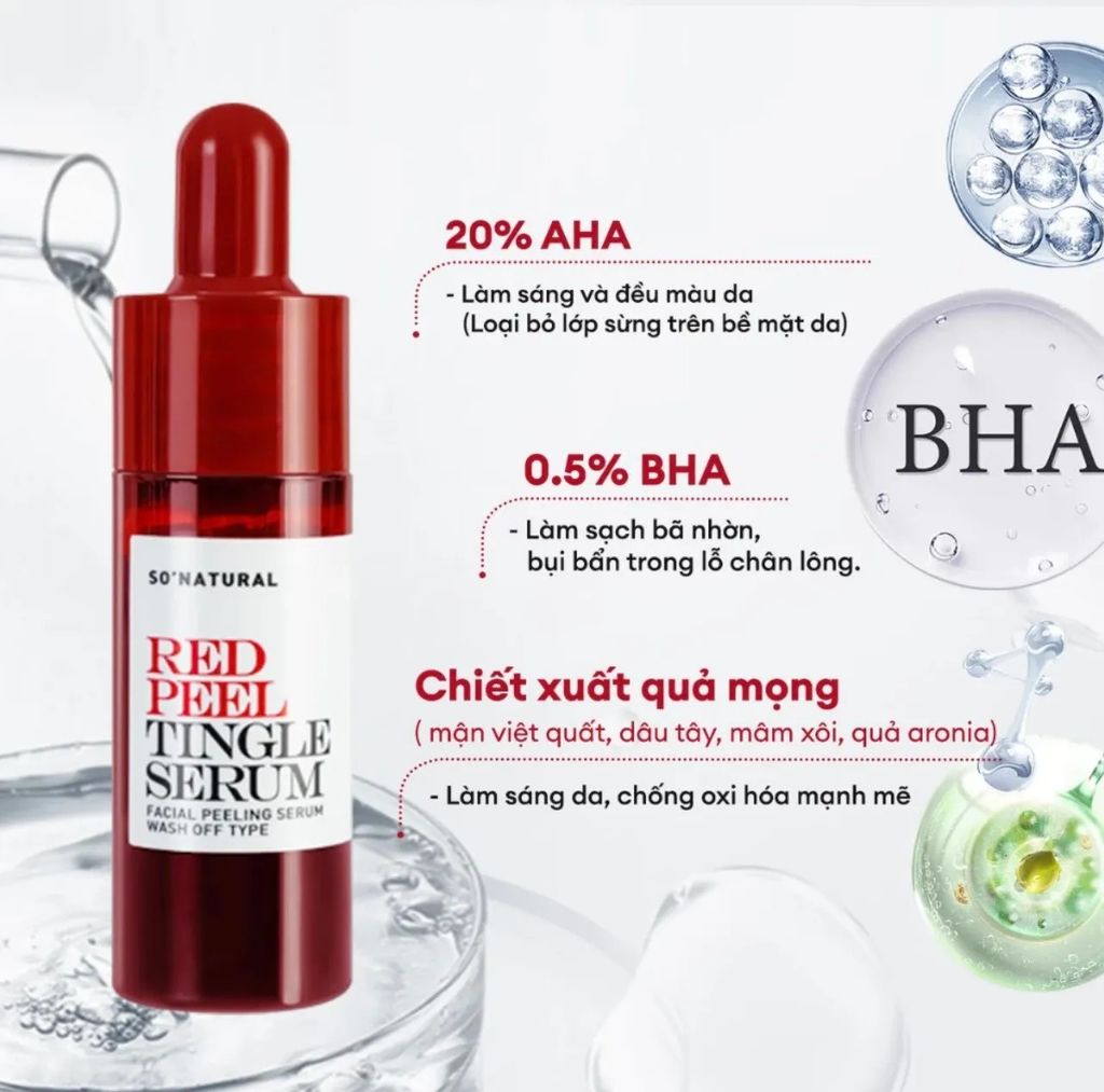 So Natural - Tinh Chất Red Peel Tingle Serum 10ml (Bản cải tiến)
