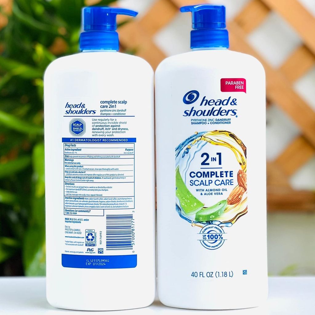 H&D - Gội Xã 2 in 1 USA 1.18 lít #Hạnh Nhân&Nha Đam