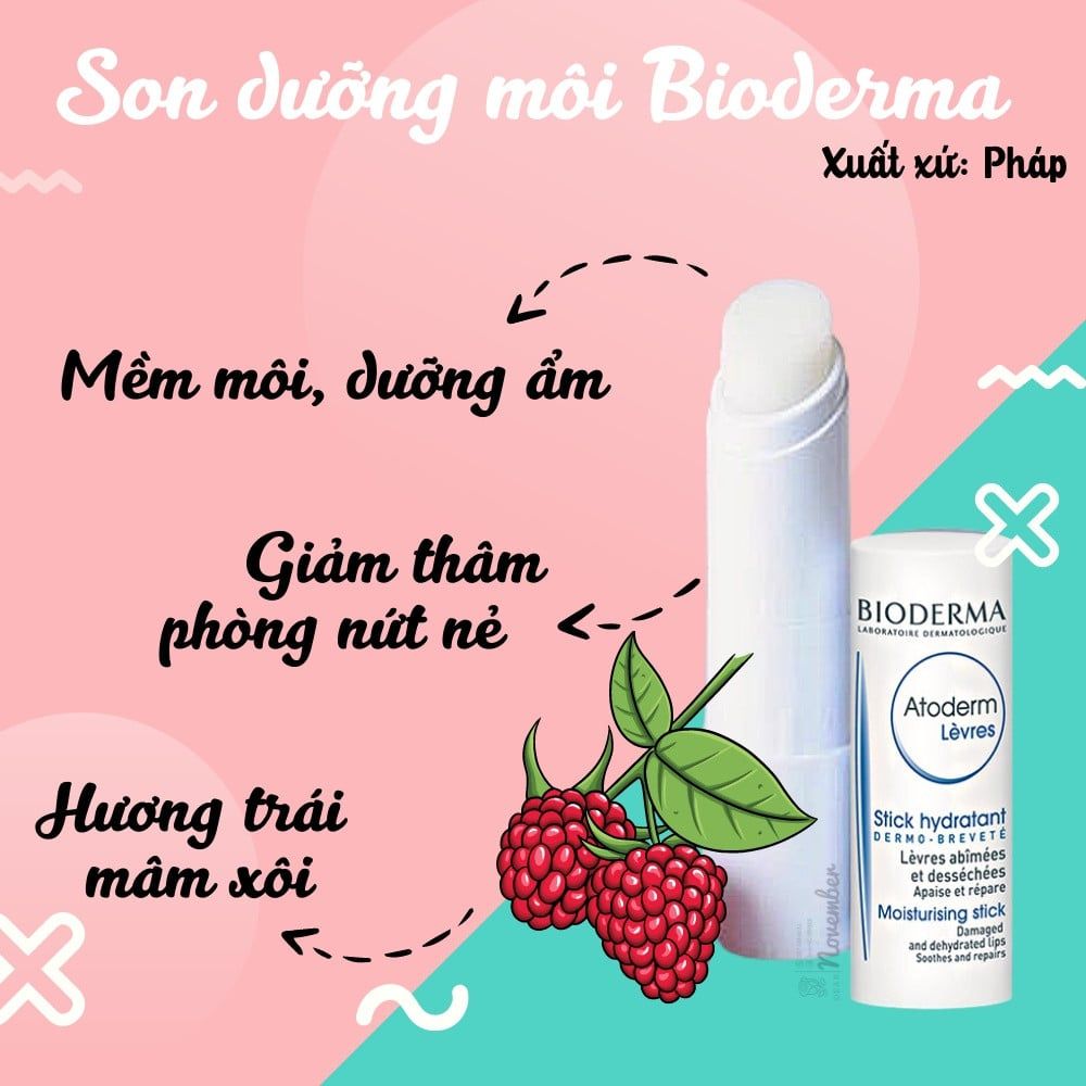 Son Dưỡng Không Màu Bioderma Atoderm Stick Levres 4g