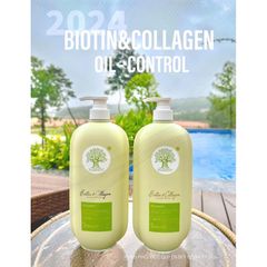 Bộ Gội+Xã Biotin & Collagen 2024 1000ml/chai (Chai Xanh Dẹp)