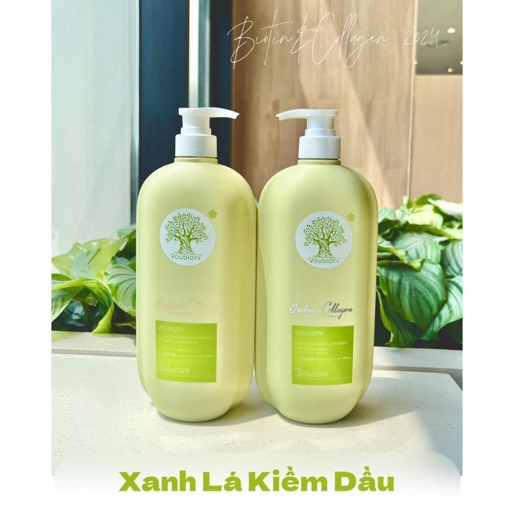 Bộ Gội+Xã Biotin & Collagen 2024 1000ml/chai (Chai Xanh Dẹp)