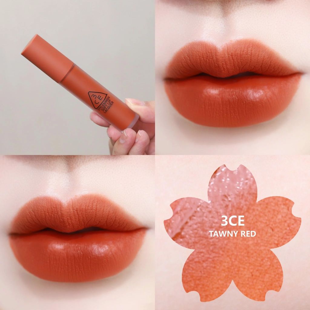 Son 3CE Soft Lip Lacquer #Tawny Red ( ko tđ)