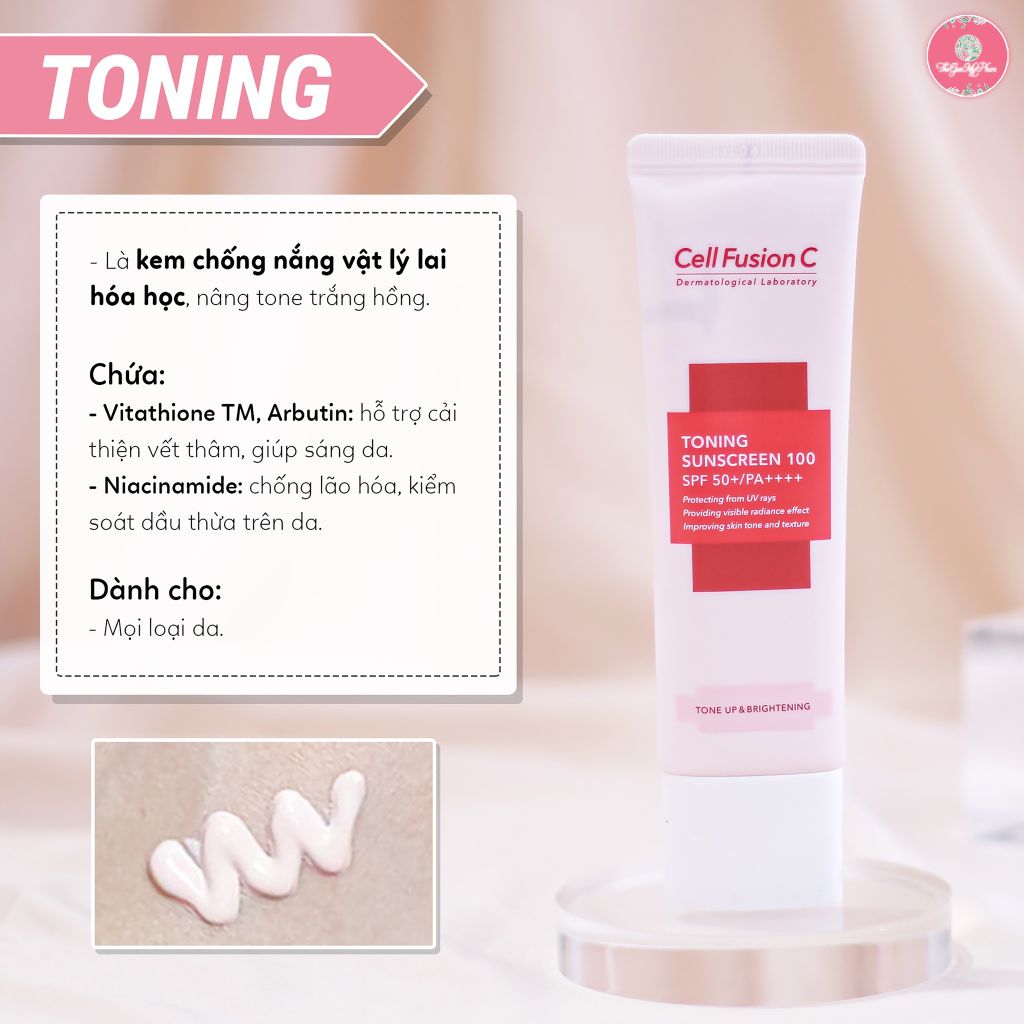 KCN Cell Fusion C Toning Sunscreen SPF50 PA+++ 50ml (Hồng)