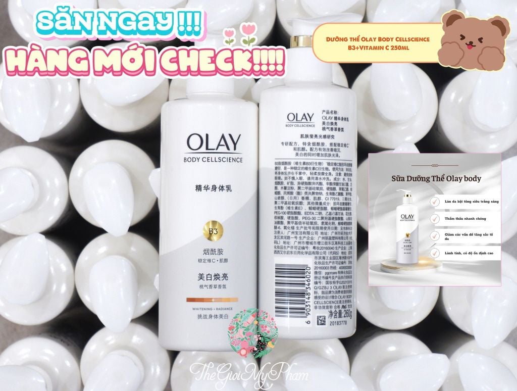 Dưỡng Thể OLAY Body Cellscience B3+Vitamin C 260g (Mẫu Mới)