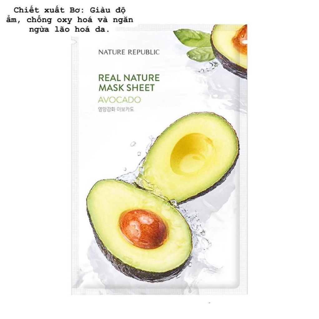 Mặt Nạ Nature Republic Real Nature Mask Sheet #Avocado