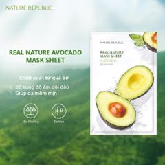 Mặt Nạ Nature Republic Real Nature Mask Sheet #Avocado
