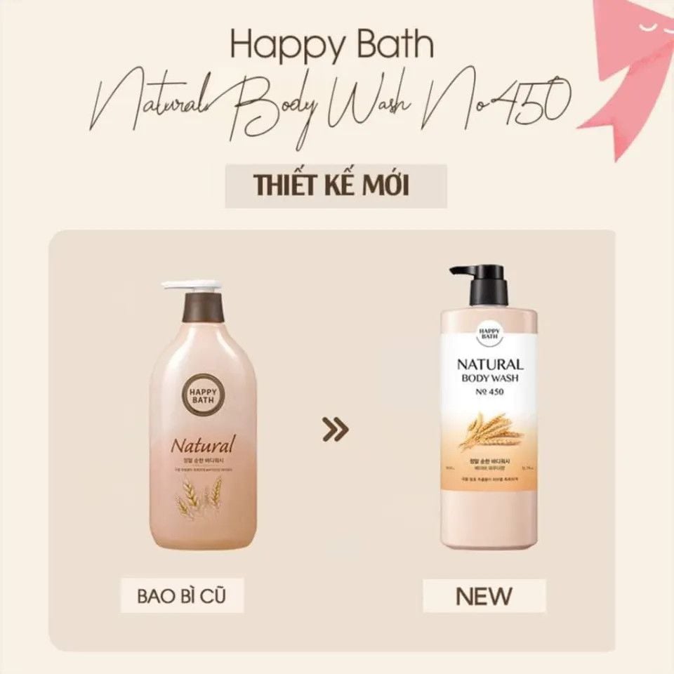 Sữa Tắm Happy Bath Natural 900g #Lúa Mạch