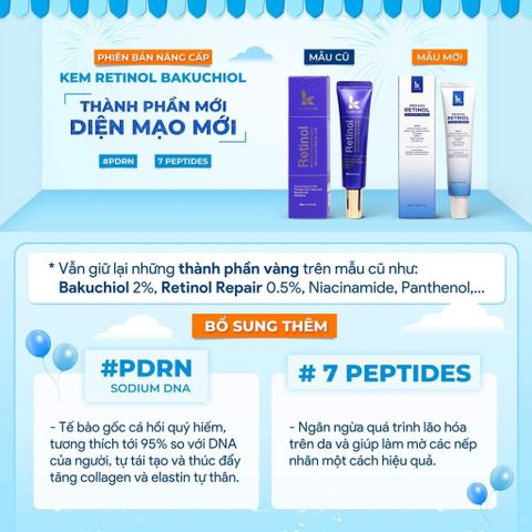 Kem Dưỡng K Lady Care Premium Retinol Elastin Cream Phục Hồi Làn Da 30ml (Mẫu Mới)