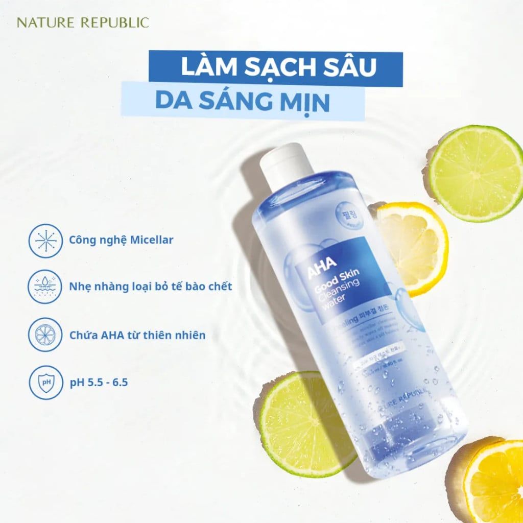 Nước Tẩy Trang Nature Republic AHA Good Skin Cleansing Water 500ml
