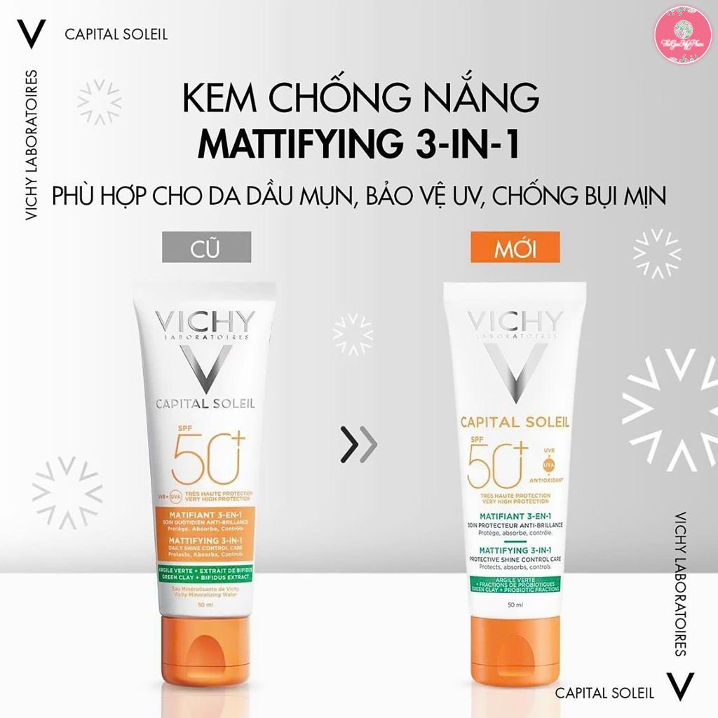 Vichy - KCN Mattifying 3 in 1 50ml (Mẫu mới) #Gạch Xanh