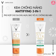 Vichy - KCN Mattifying 3 in 1 50ml (Mẫu mới) #Gạch Xanh