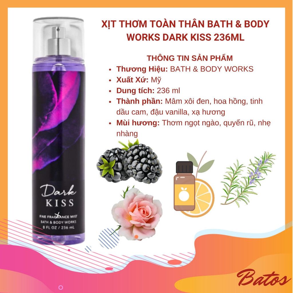 Xịt Thơm BBW 236ml #Dark Kiss