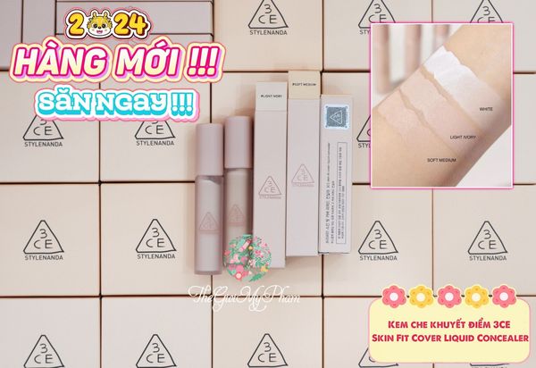 Kem Che Khuyết Điểm 3CE Skin Fit Cover Liquid Concealer Light