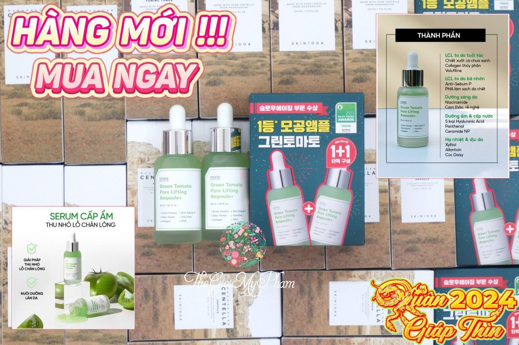 Tinh Chất Cà Chua Xanh Sungboon Editor Green Tomato Pore Lifting Ampoule+ 30ml