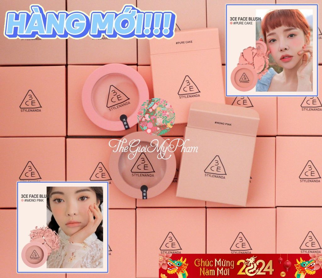 Má hồng 3CE Face Blush #Mono Pink