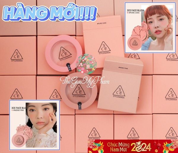 Má hồng 3CE Face Blush Mono Pink