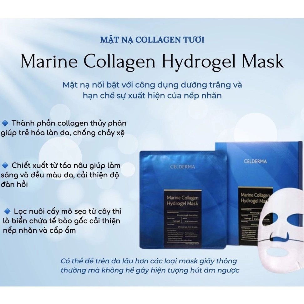 Mặt Nạ Collagen Tươi Celderma Marine Collagen Hydrogel Mask ( Xanh )