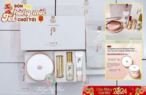 Set Whoo Radiant White Tone Up Sun Cushion Special Set (Kèm 1 Lõi + Sample)