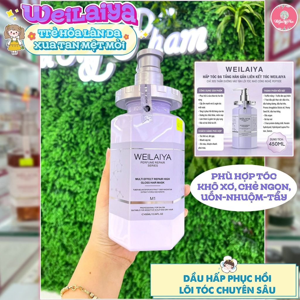 Dầu Hấp Đa Tầng Weilaiya Multi Effect Repair High Gloss Hair Mask 450ml