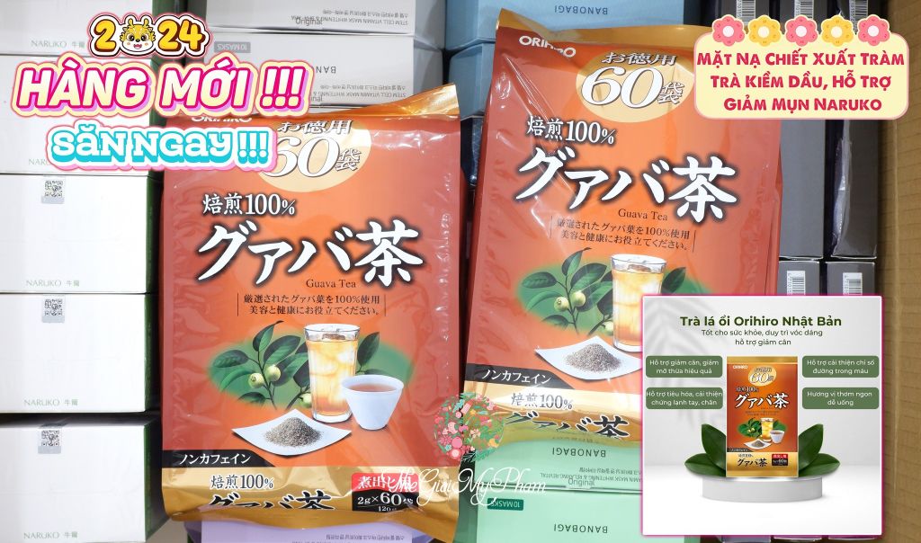 Trà Giảm Cân Tinh Chất Lá Ổi Orihiro Guava 60 gói