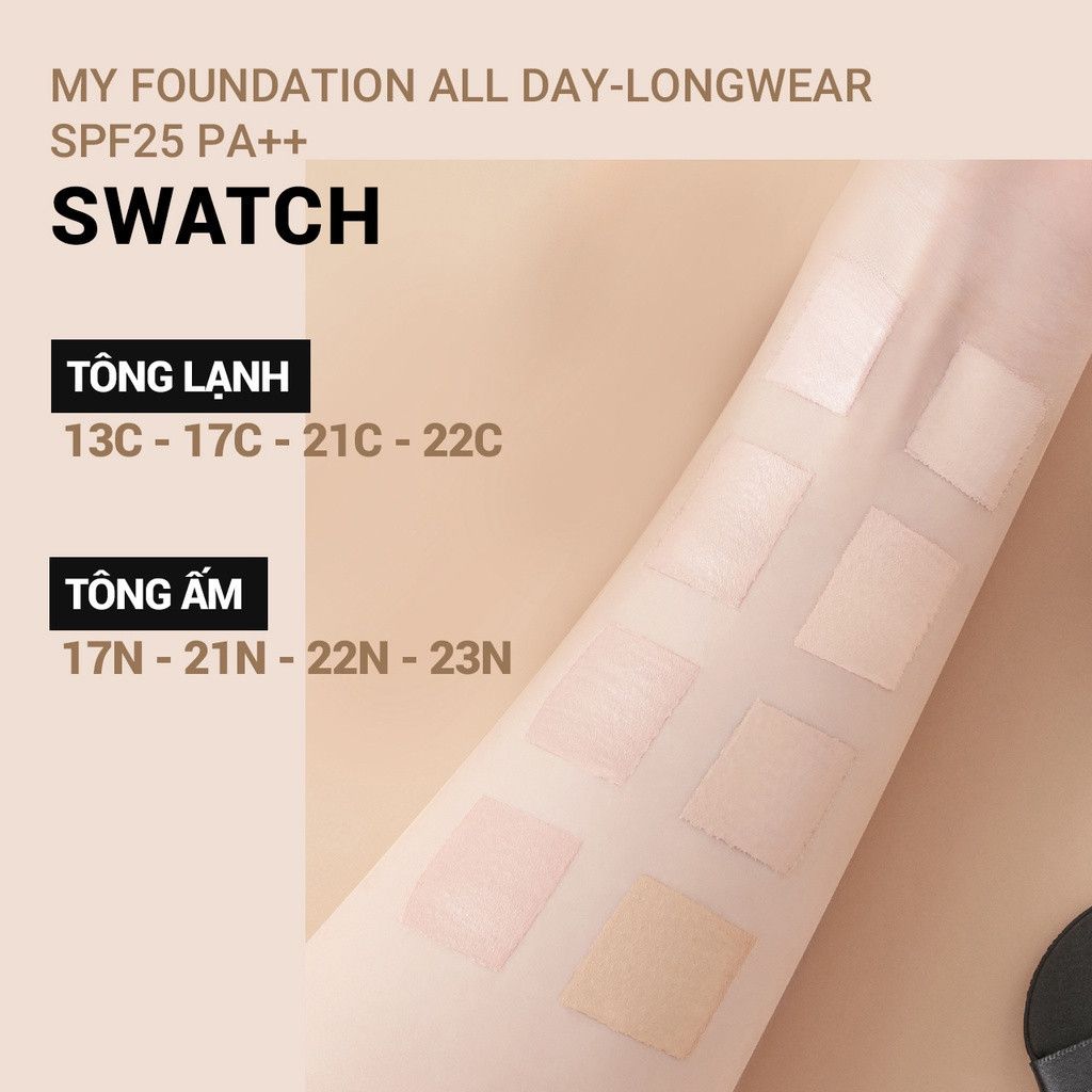 Kem Nền Kiềm Dầu Innisfree My Foundation All Day LongWear SPF25 PA ++ 30ml  #23N Ginger - Tông ấm