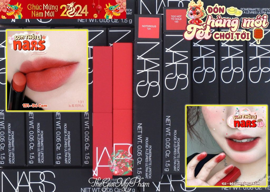 Son Nars Powermatte Lipstick #133 Too Hot To Hold (Ko Tđ)