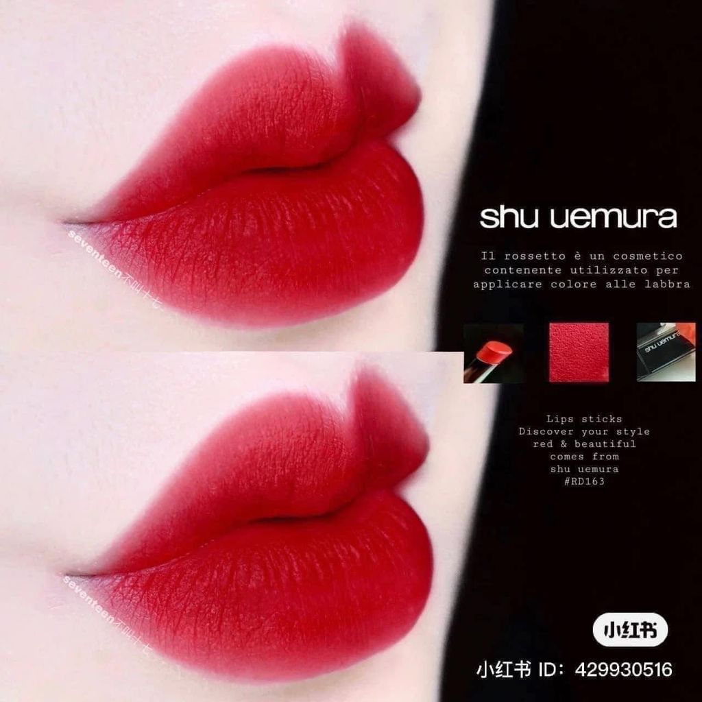 Son Thỏi Shu Uemura Unlimited Kinu Matte #KM RD 163 (Ko Tđ)