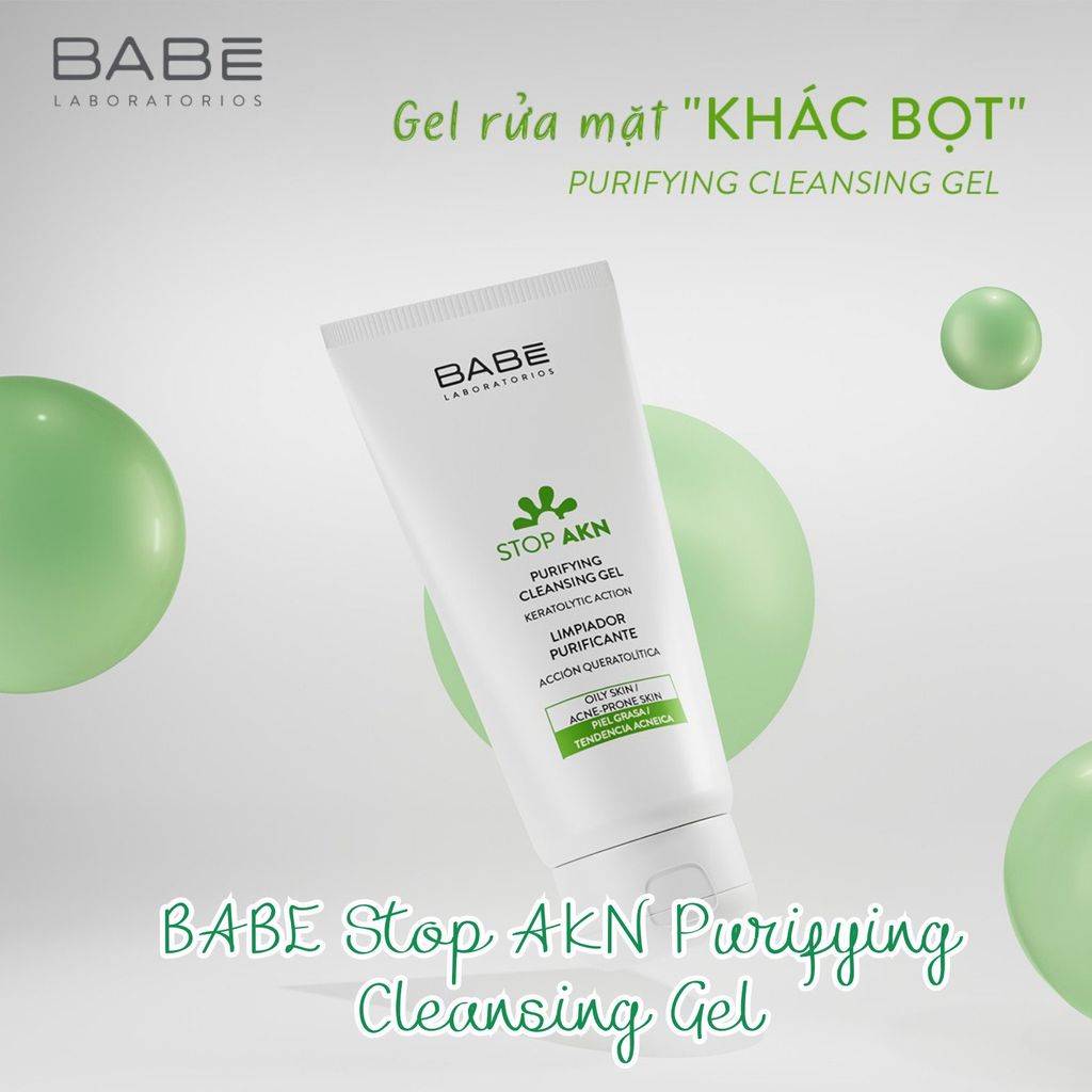 Gel Rửa Mặt Cho Da Dầu Mụn BABE Stop AKN 200ml