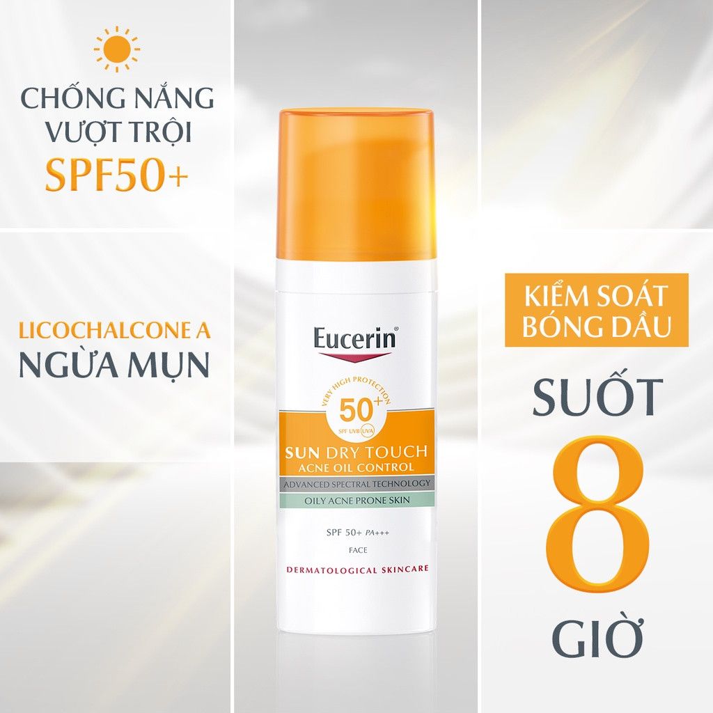 Kem Chống Nắng Eucerin Sun Gel-Cream Dry Touch Acne Oil Control SPF50+ PA+++ 50ml