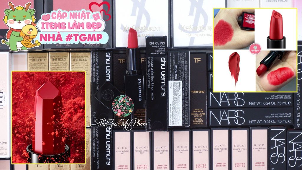 Son Thỏi Shu Uemura Unlimited Kinu Matte #KM RD 163 (Ko Tđ)