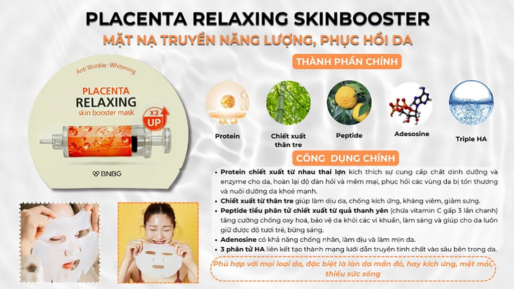 Mặt Nạ BNBG Skin Booster Mask #Placenta