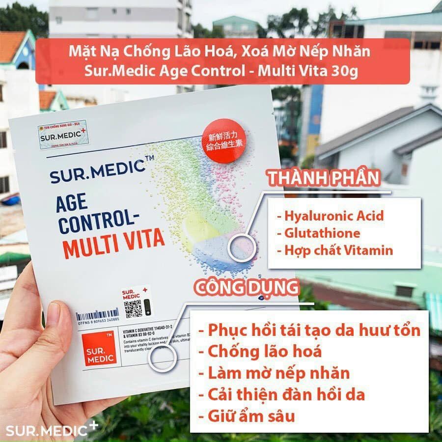 Mặt Nạ Sur.Medic+ Age Control - Multi Vita Chống Lão Hoá, Xoá Mờ Nếp Nhăn